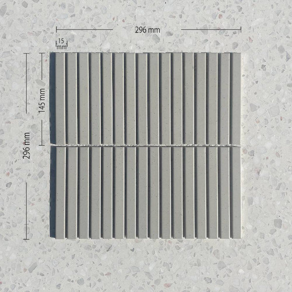 Sakura Mid Grey Slim Kitkat Mosaic - Stone and Tile Projects