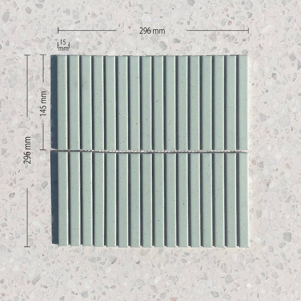 Sakura Mint Slim Kitkat Mosaic - Stone and Tile Projects