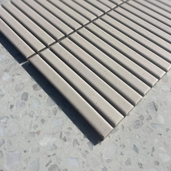 Sakura Nude White Slim Kitkat Mosaic - Stone and Tile Projects