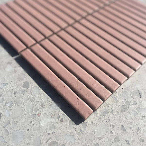 Sakura Pink Slim Kitkat Mosaic - Stone and Tile Projects