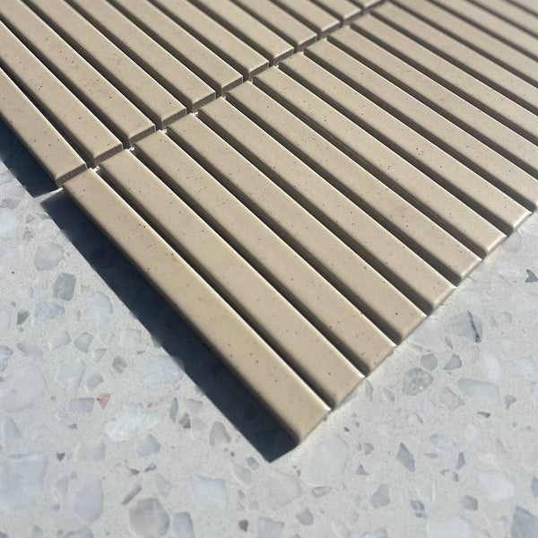 Sakura Sand Slim Kitkat Mosaic - Stone and Tile Projects