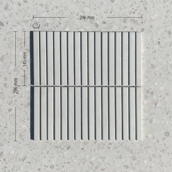 Sakura White Slim Kitkat Mosaic - Stone and Tile Projects