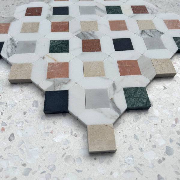 Sassari Calacatta Jolly Marble Mosaic - Stone and Tile Projects