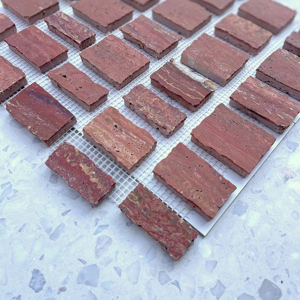 Scarpa Rosso Travertine Mosaic - Stone and Tile Projects