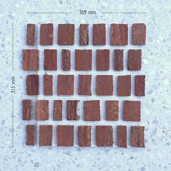 Scarpa Rosso Travertine Mosaic - Stone and Tile Projects