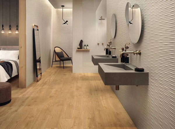 Serene Ivory 3D Craft Italian Ceramic - Stone and Tile Projects