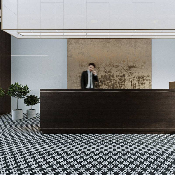 Tessellated Thassos Nero Marble Mosaic - Stone and Tile Projects