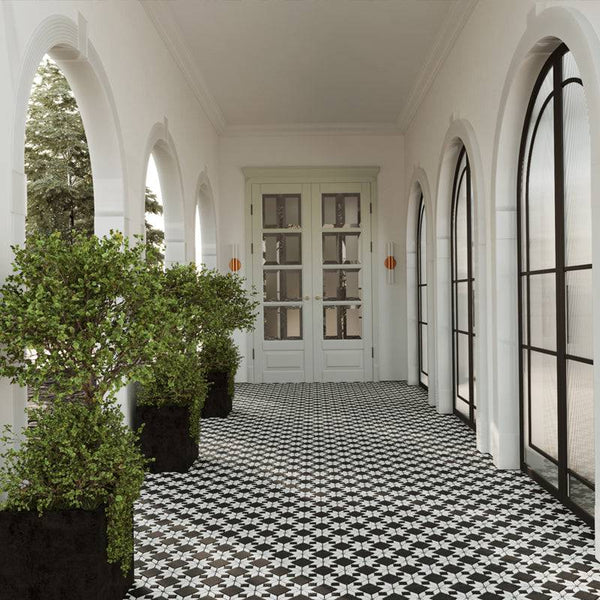 Tessellated Thassos Nero Marble Mosaic - Stone and Tile Projects