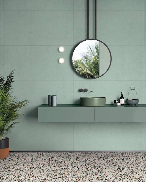 Textured Mint Wallpaper Italian Ceramic - Stone and Tile Projects