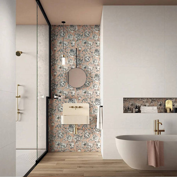 Textured Snow Wallpaper Italian Ceramic - Stone and Tile Projects