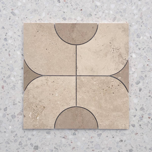 Chiaro Travertine Stella Cupola mosaic - Stone and Tile Projects