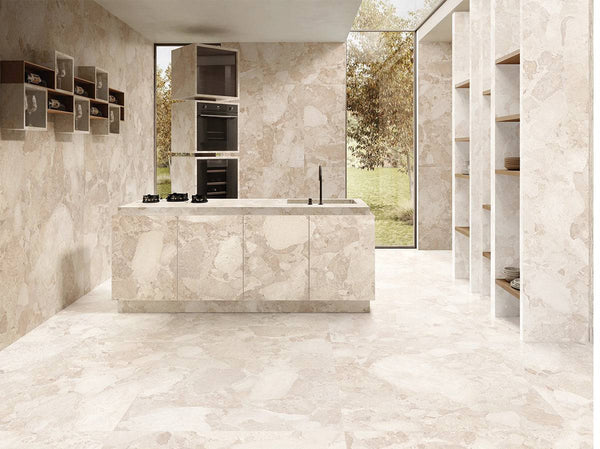 Waitaki Beige Italian Porcelain - Stone and Tile Projects