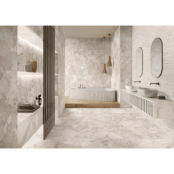 Waitaki Greige Italian Porcelain - Stone and Tile Projects
