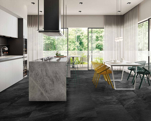 Waterfall Slate Dark Italian Porcelain - Stone and Tile Projects
