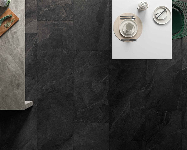 Waterfall Slate Dark Italian Porcelain - Stone and Tile Projects