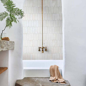 Zellige Kasbah Nude White Porcelain - Stone and Tile Projects