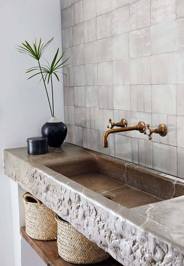 Zellige Kasbah Nude White Porcelain - Stone and Tile Projects