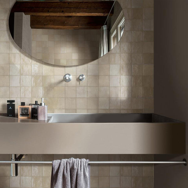 Ash Grey Zellige Moroccan Porcelain 100x100 - Stone and Tile Projects