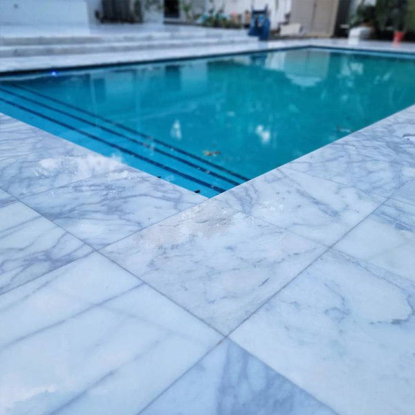 Athena Blanco SandBlasted Marble - Stone and Tile Projects