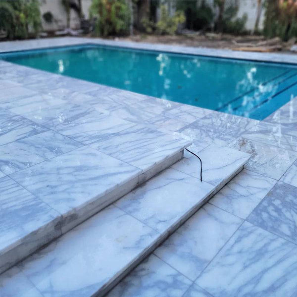 Athena Blanco SandBlasted Marble - Stone and Tile Projects