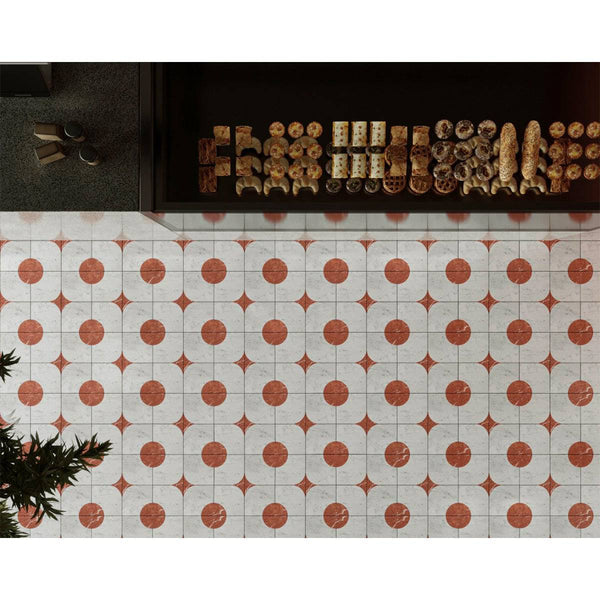 Carrara Rosso Stella Cupola mosaic - Stone and Tile Projects