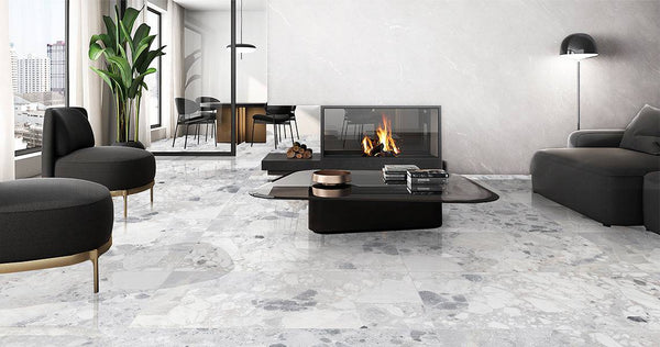 Conglomerate Pearl Porcelain - Stone and Tile Projects