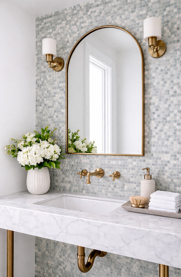 Paradiso Green Penny Round Mosaic Dia 23 - Stone and Tile Projects