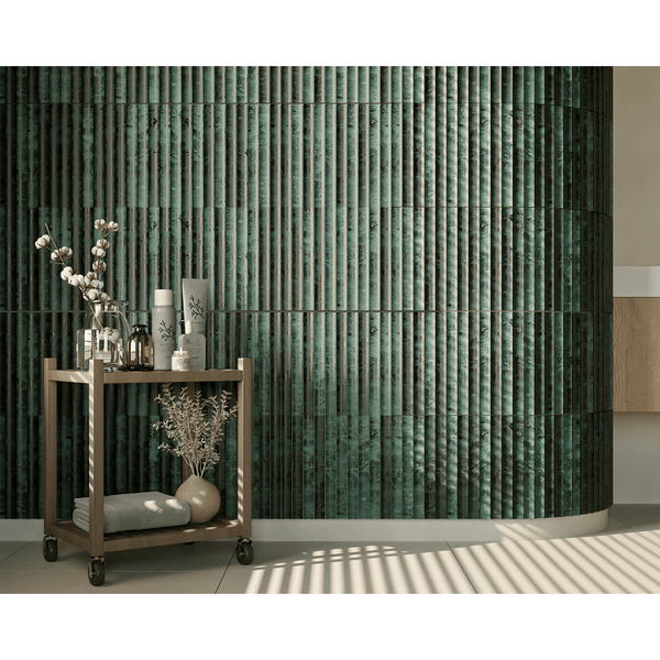 Green Forest Concave Mosaic - Stone and Tile Projects
