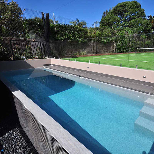 Niebla 2560-A Grey Glass Mosaic Pool Tile - Stone and Tile Projects