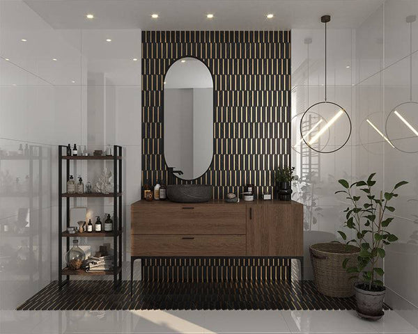 Arco Nero Marquina Marble Mosaic - Stone and Tile Projects