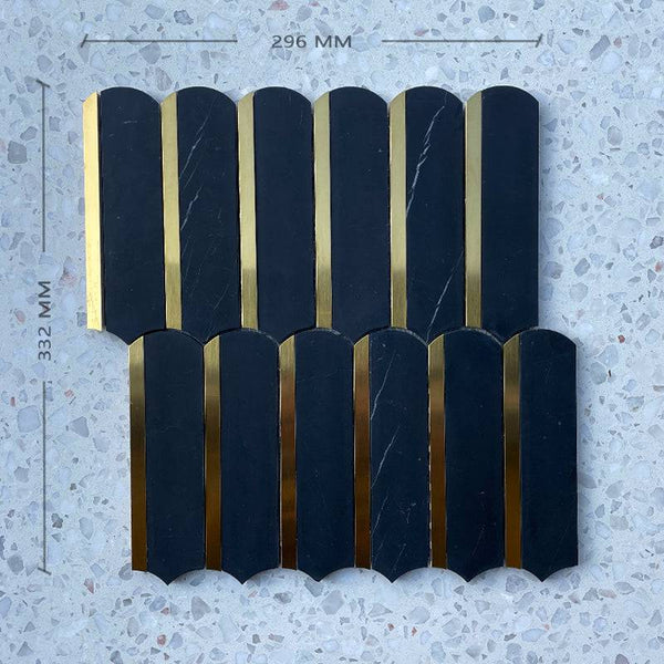 Arco Nero Marquina Marble Mosaic - Stone and Tile Projects