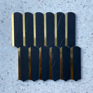 Arco Nero Marquina Marble Mosaic - Stone and Tile Projects