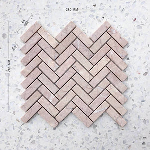 Alicante Herringbone Mosaic 64x20 - Stone and Tile Projects