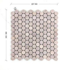 Alicante Tumbled Penny Round Mosaic Dia 23 - Stone and Tile Projects