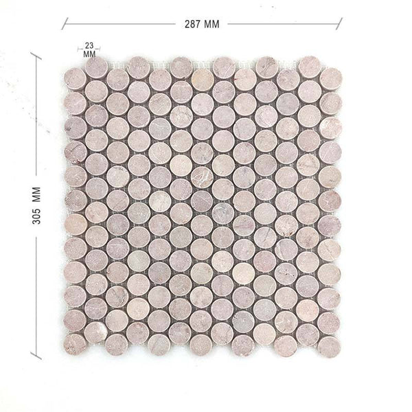 Alicante Tumbled Penny Round Mosaic Dia 23 - Stone and Tile Projects