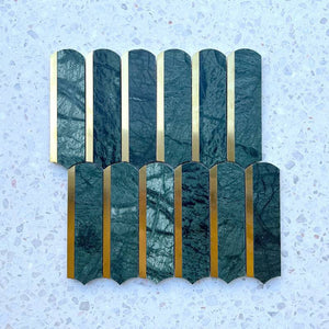 Arco Oro Empero Green Marble Mosaic - Stone and Tile Projects