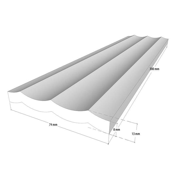 Bologna Decor Bianco Concave Italian Porcelain - Stone and Tile Projects