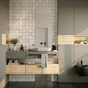 Bianco Moroccan Star and Cross Ceramic - Stone and Tile Projects