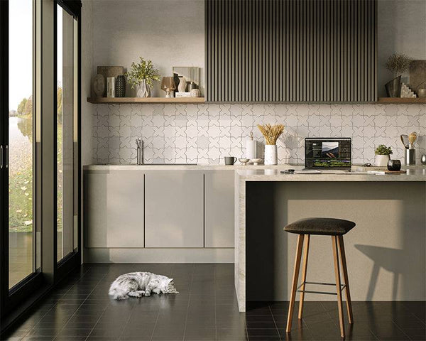Bianco Moroccan Star and Cross Ceramic - Stone and Tile Projects