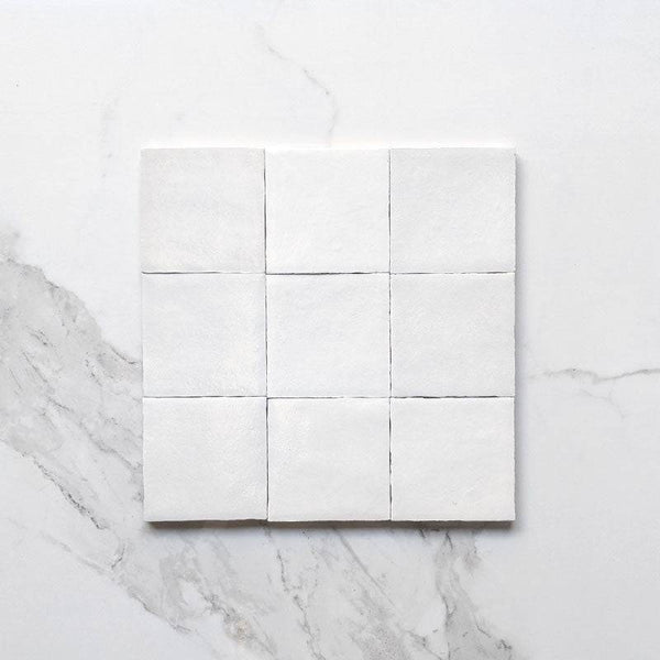 Bianco Zellige Moroccan Porcelain 100x100 - Stone and Tile Projects