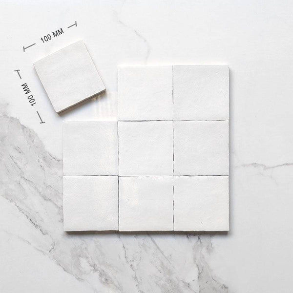 Bianco Zellige Moroccan Porcelain 100x100 - Stone and Tile Projects