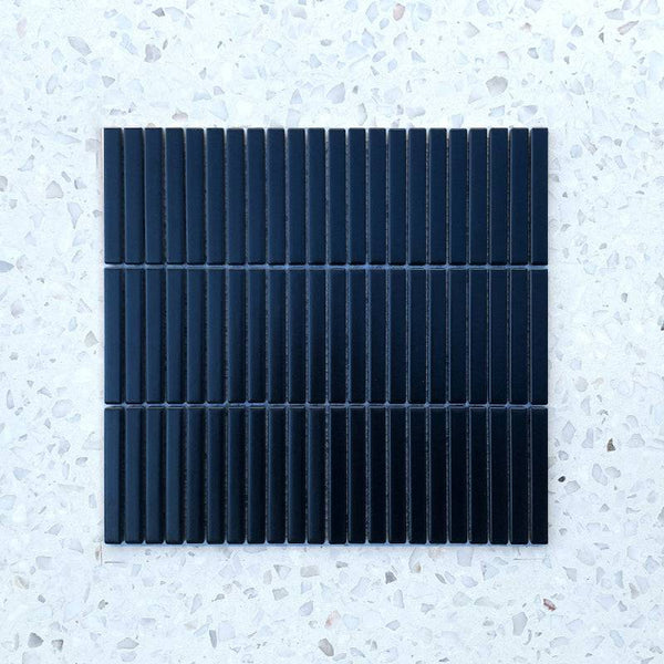 Black Stix Porcelain Mosaic 92x12 - Stone and Tile Projects