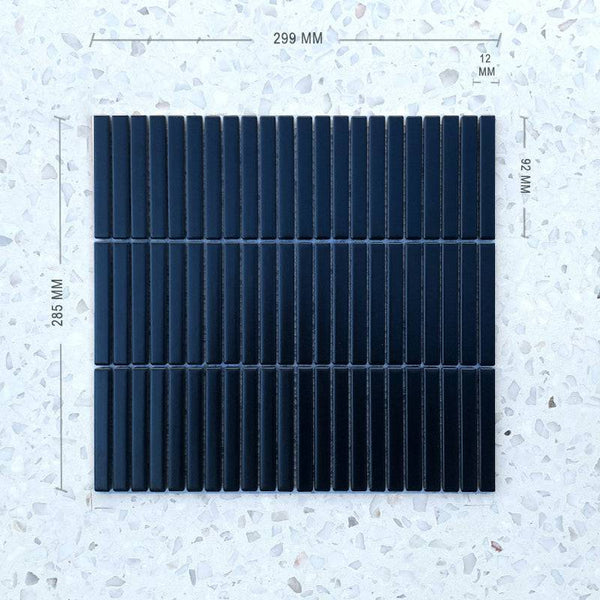 Black Stix Porcelain Mosaic 92x12 - Stone and Tile Projects