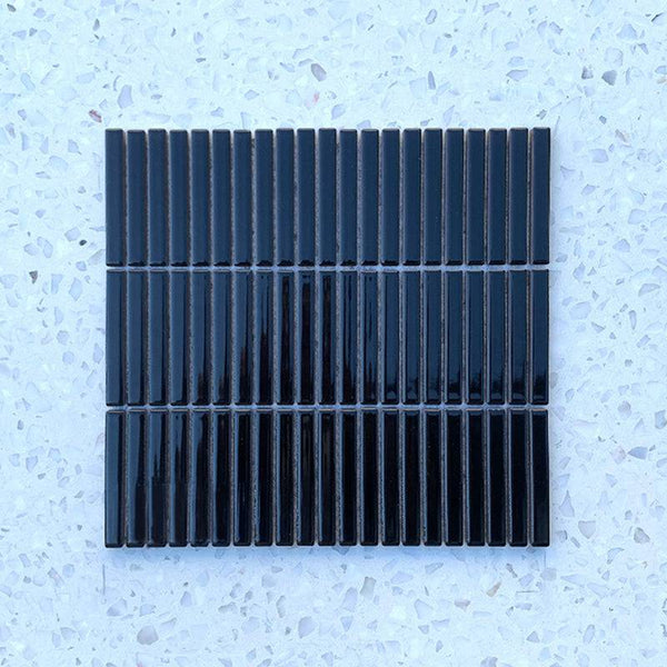 Black Stix Porcelain Mosaic 92x12 - Stone and Tile Projects