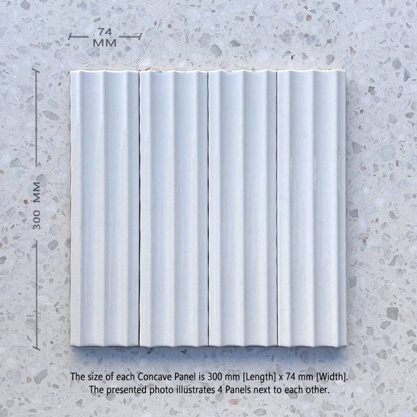 Bologna Decor Bianco Concave Italian Porcelain - Stone and Tile Projects