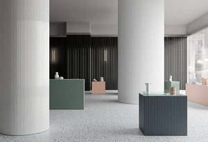 Bologna Decor Bianco Concave Italian Porcelain - Stone and Tile Projects