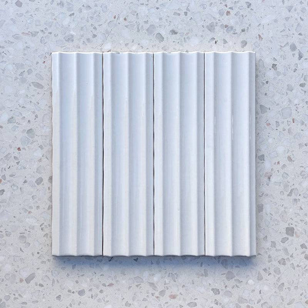 Bologna Decor Bianco Concave Italian Porcelain - Stone and Tile Projects