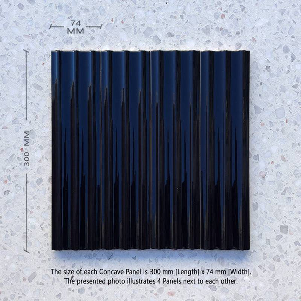 Bologna Decor Black Concave Italian Porcelain - Stone and Tile Projects