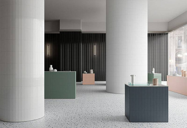 Bologna Decor Denim Convex Italian Porcelain - Stone and Tile Projects