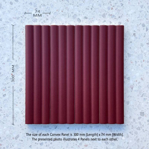 Bologna Decor Maroon Convex Italian Porcelain - Stone and Tile Projects